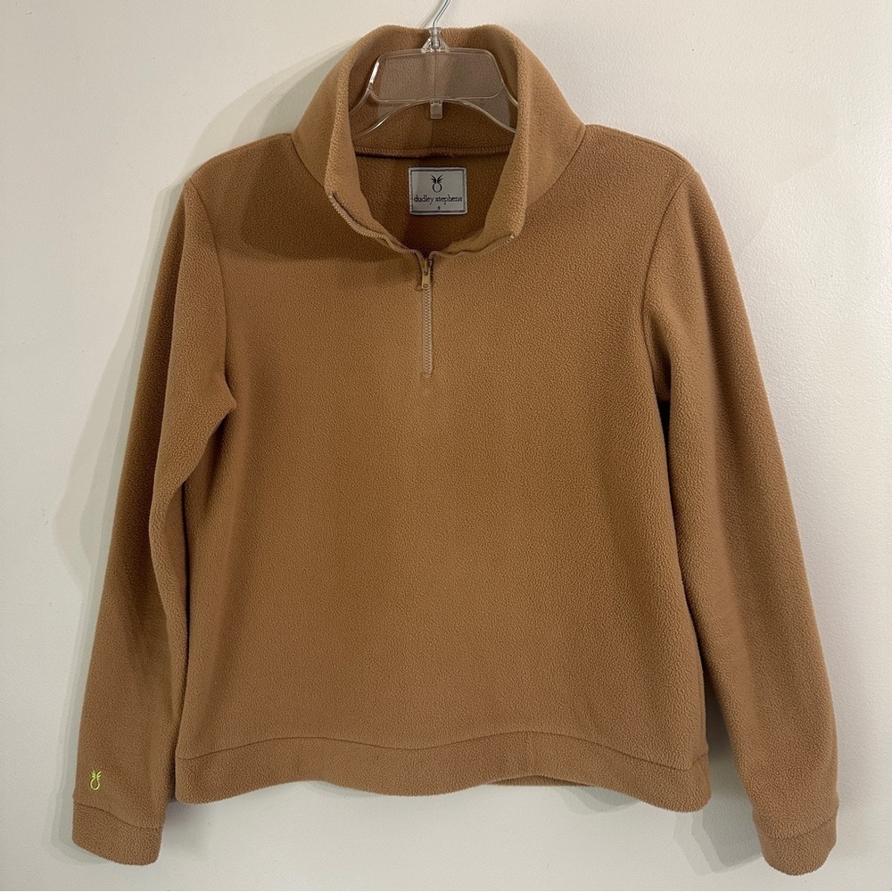 Dudley Stephens Sweater Kaki Pullover Sherpa Fleece Brown size Small